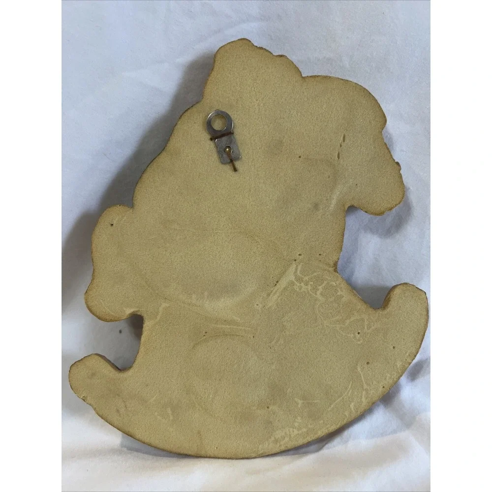 Teddy Bear Rocking Horse Wall Plaque Lightweight 1986 Frankies Designs Vintage